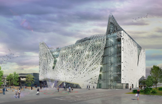 Illustration for article titled This Smog-Gobbling FaƧade Looks Like It Was Built by Spiderman